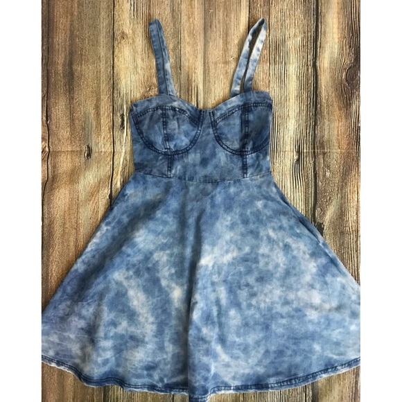 Rue21 Blue Jean Denim Acid Dress 0 1 XS NWT - Picture 3 of 6